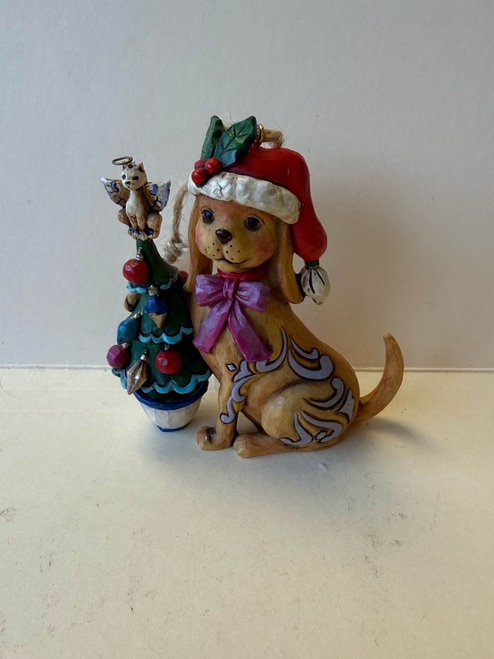 Jim Shore Heartwood Creek Christmas Dog With Tree Ornament